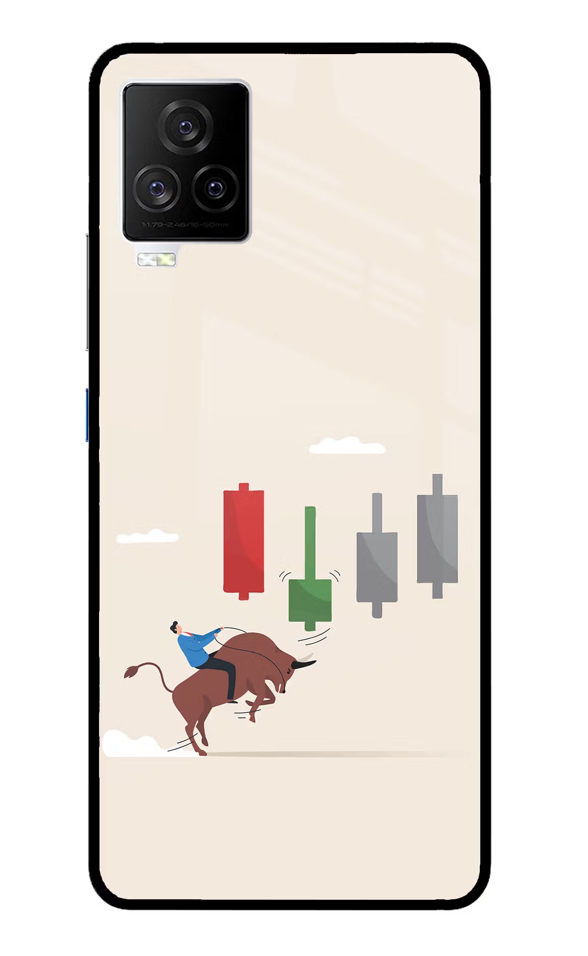 Bull Trading Momentum iQOO 7 Legend 5G Glass Case Back Cover by Casekaro