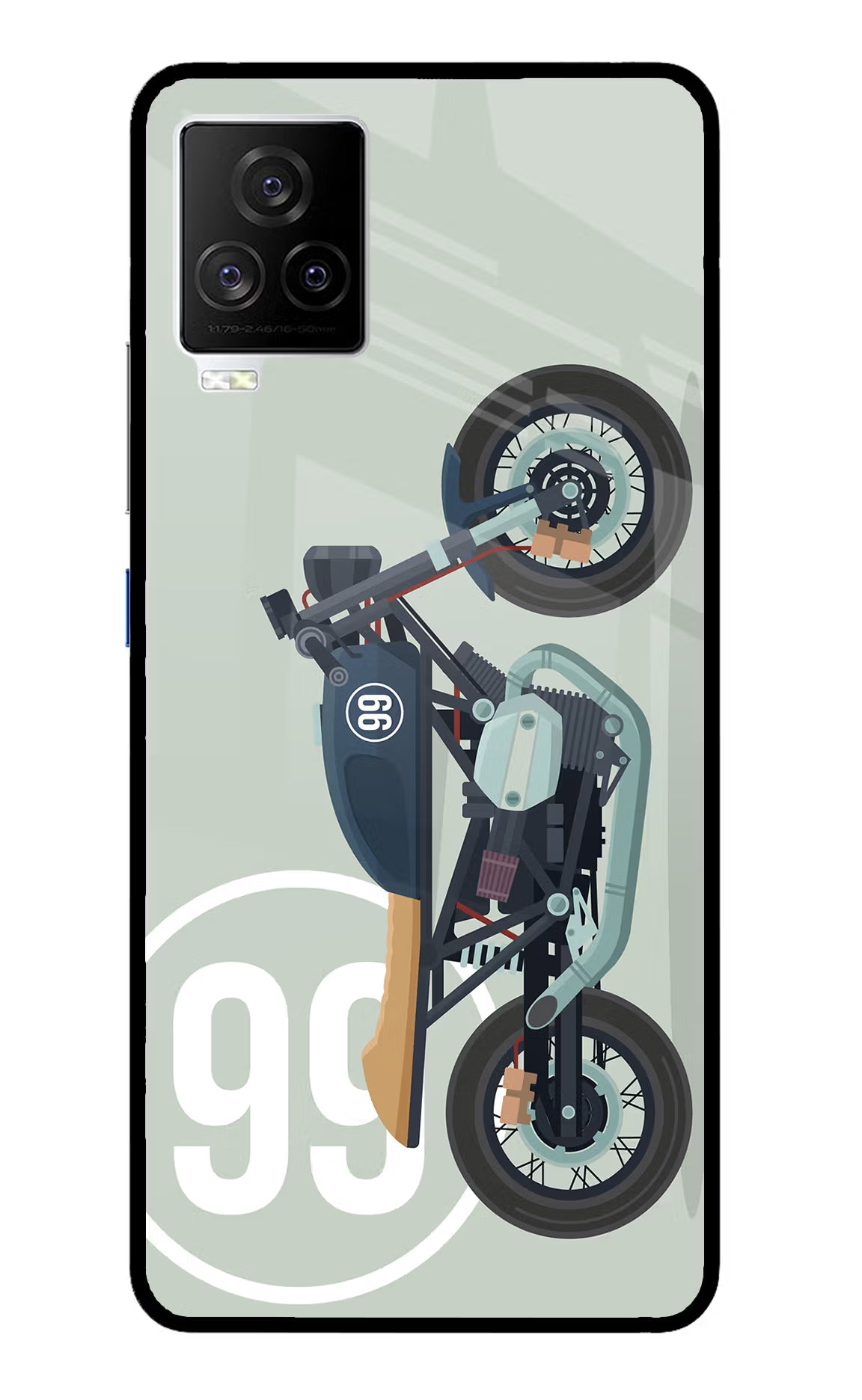 Classic Cafe Racer 99 iQOO 7 Legend 5G Glass Case Back Cover by Casekaro