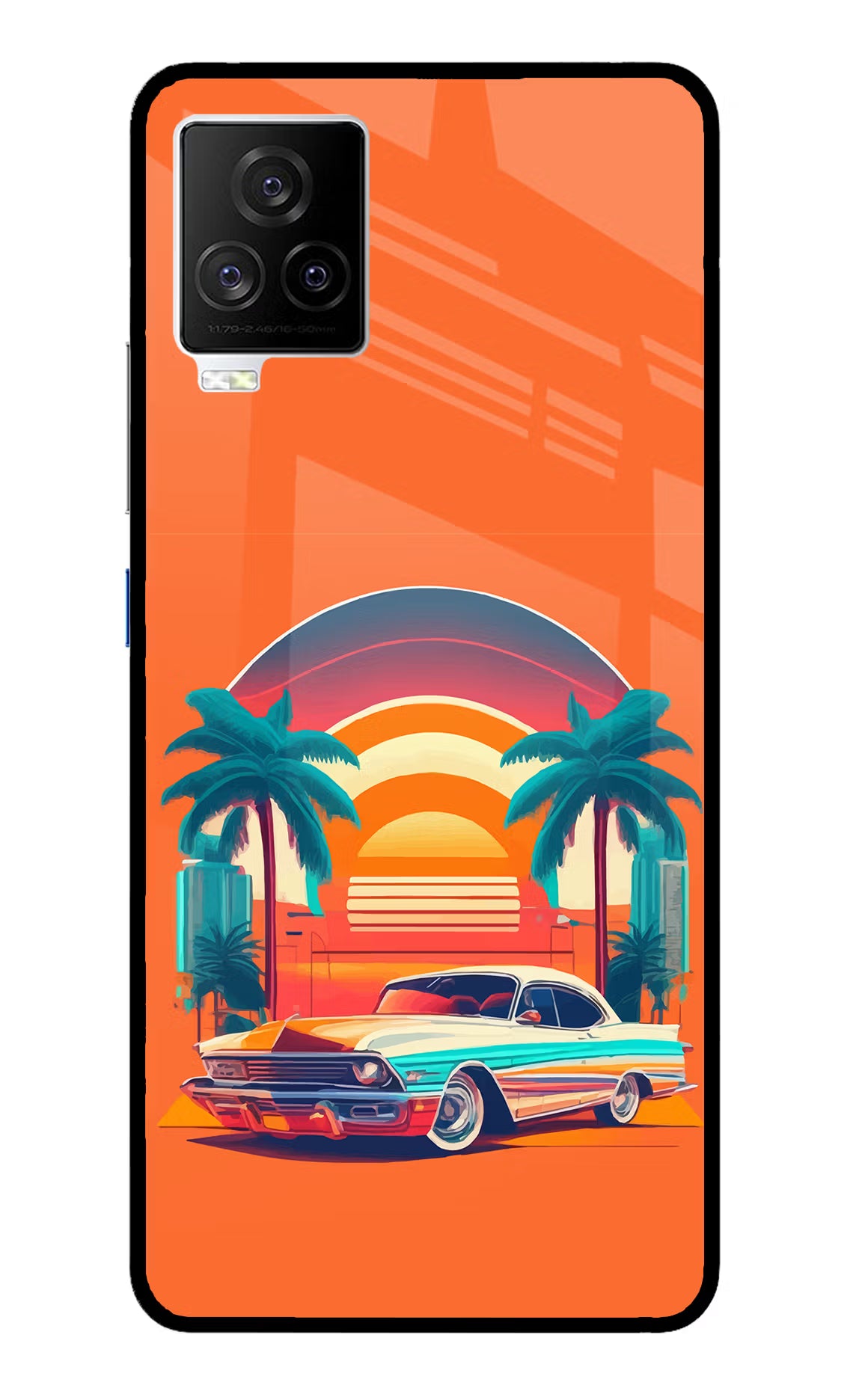 Palm Drive 80s iQOO 7 Legend 5G Glass Case Back Cover by Casekaro
