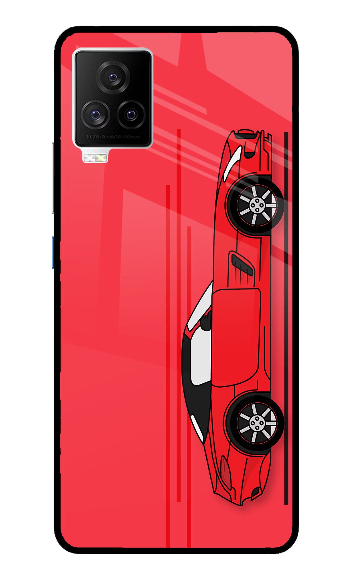Red Velocity iQOO 7 Legend 5G Glass Case Back Cover by Casekaro