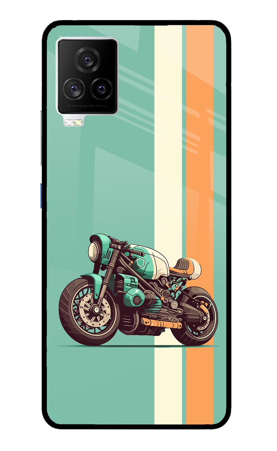 Striped Moto Drift iQOO 7 Legend 5G Back Cover, Glass case