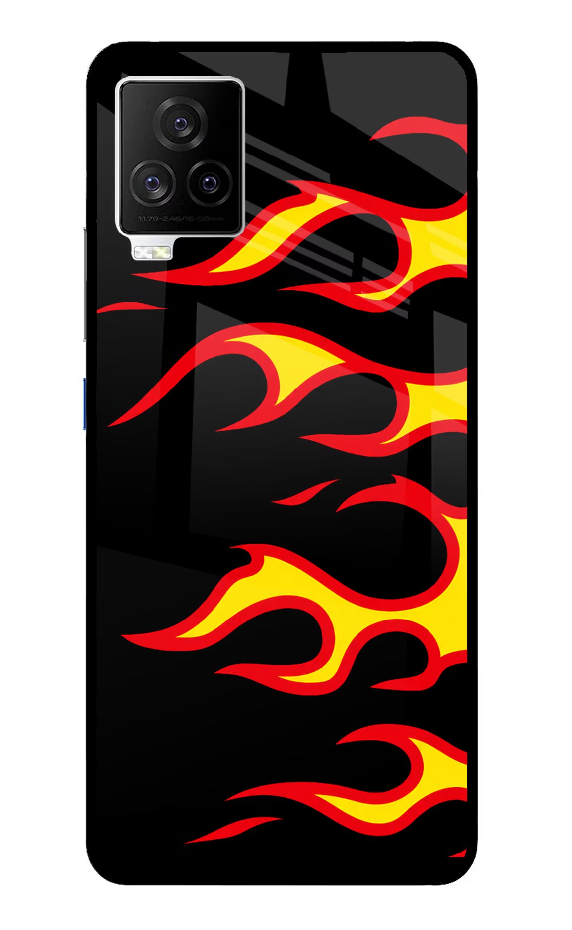 Side Sweep Flames iQOO 7 Legend 5G Glass Case