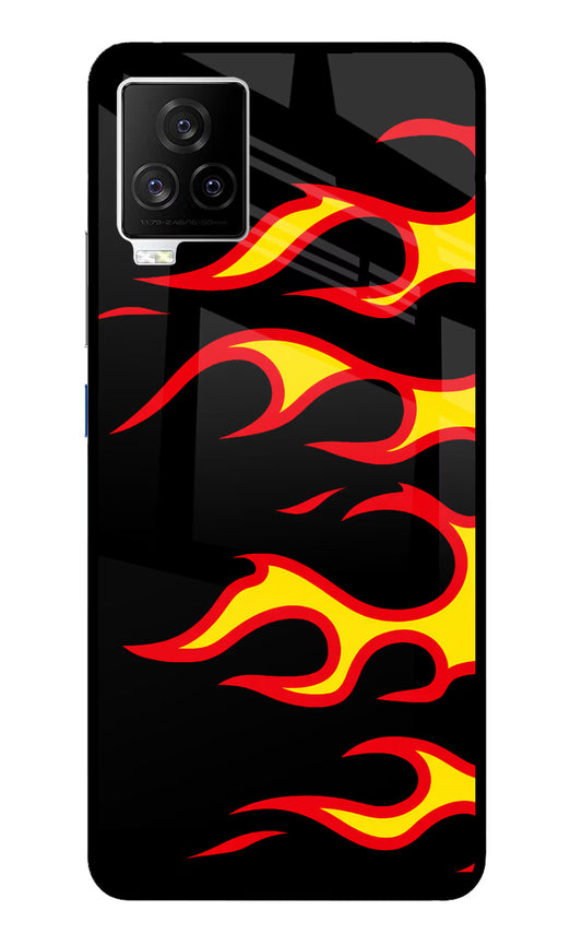 Side Sweep Flames iQOO 7 Legend 5G Glass Case