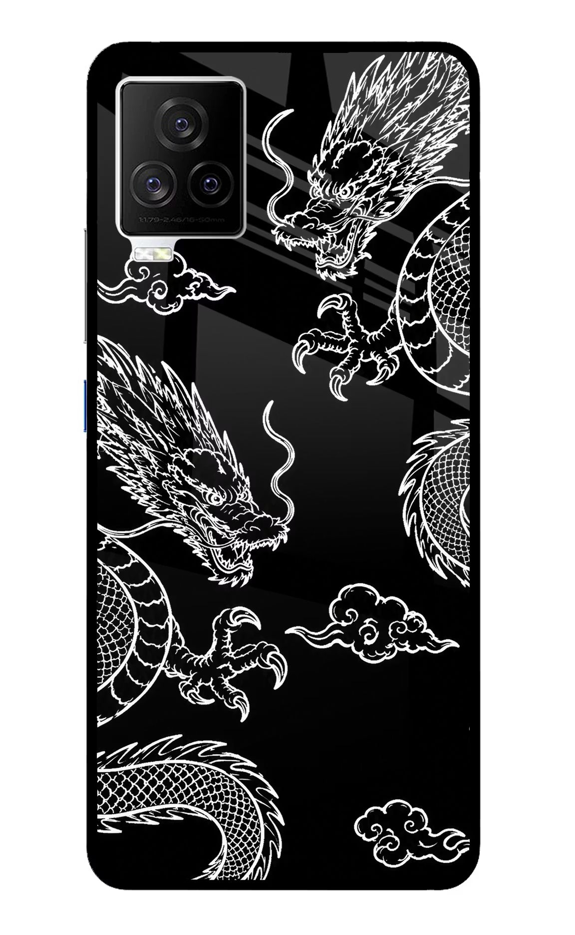 Twin Dragons iQOO 7 Legend 5G Glass Case Back Cover by Casekaro