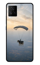 Skydiving Cow iQOO 7 Legend 5G Glass Case