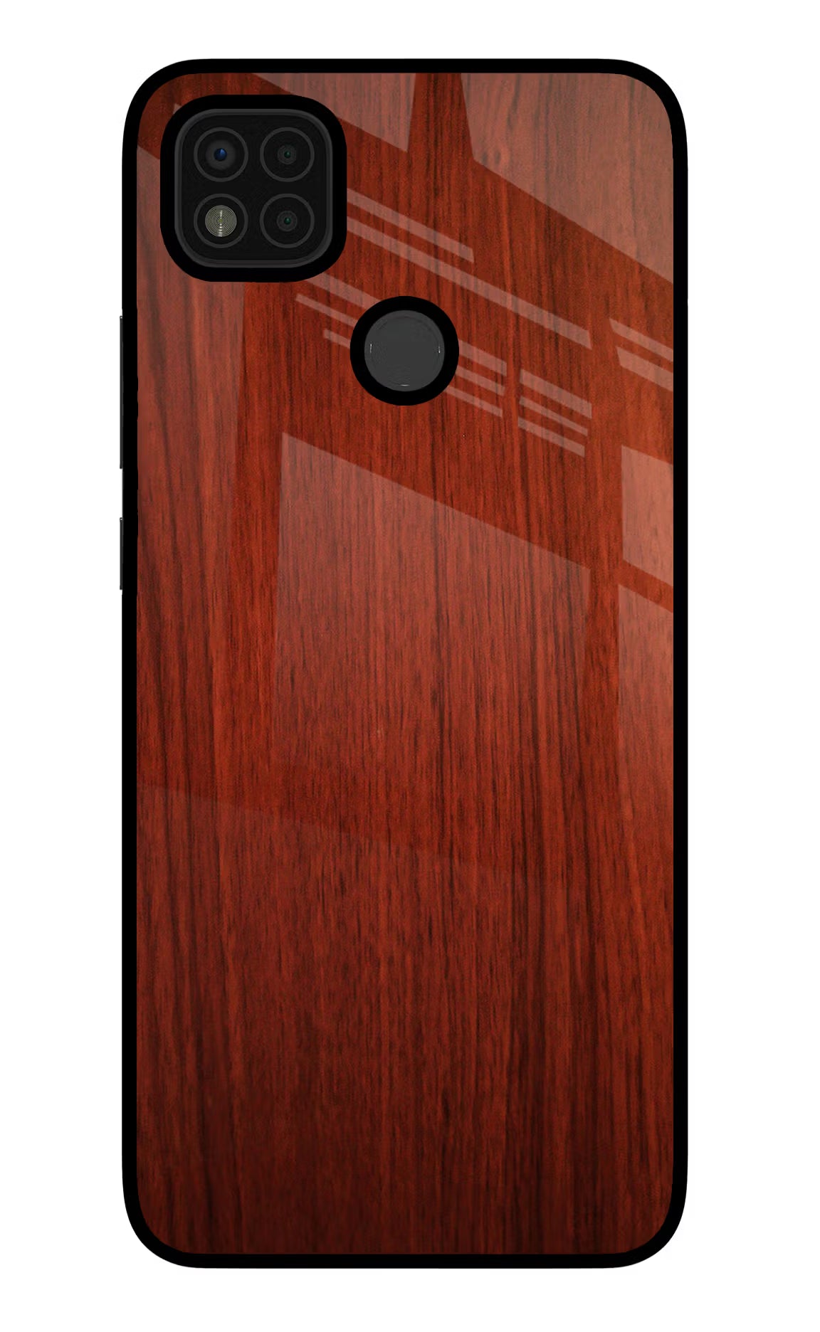 Wooden Plain Pattern Poco C31 Glass Case Back Cover by Casekaro