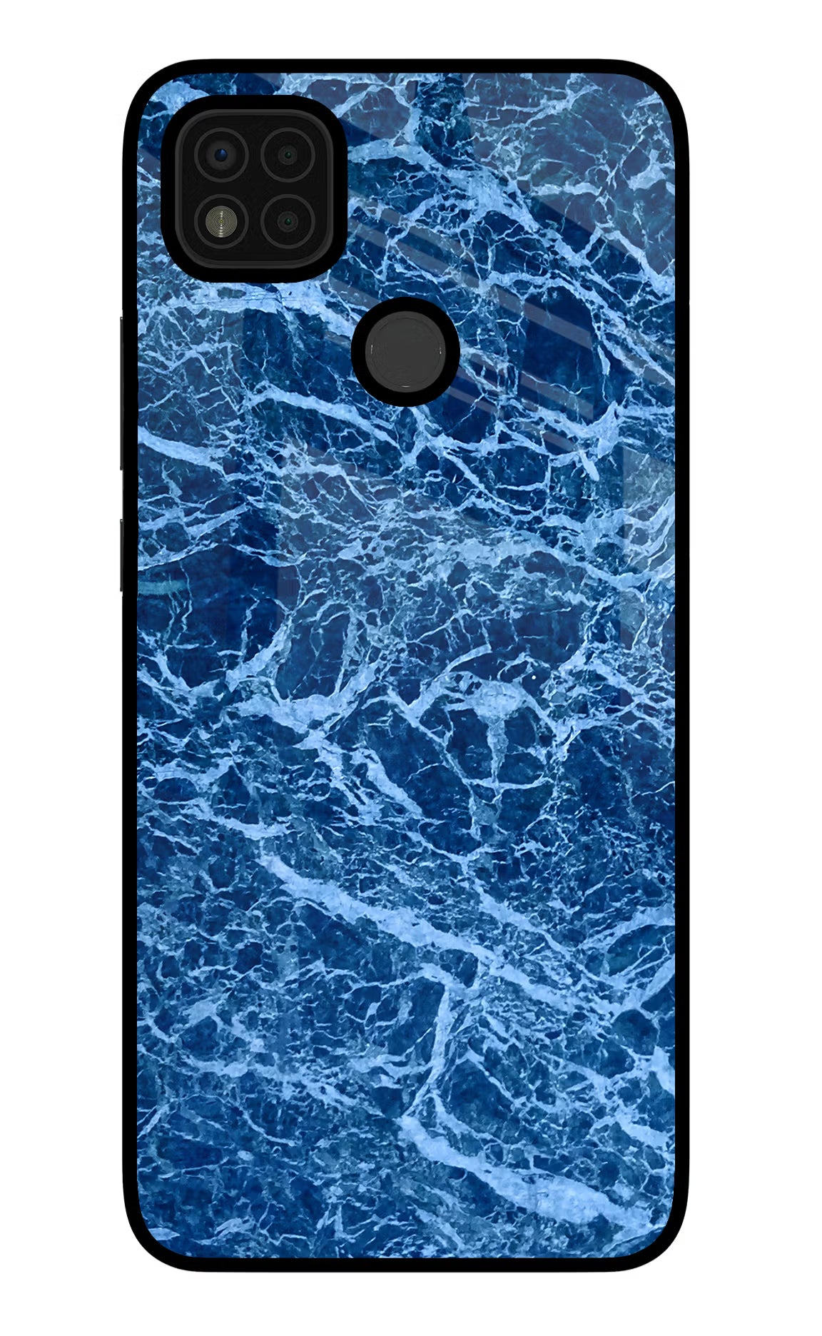 Blue Marble Poco C31 Glass Case Back Cover by Casekaro