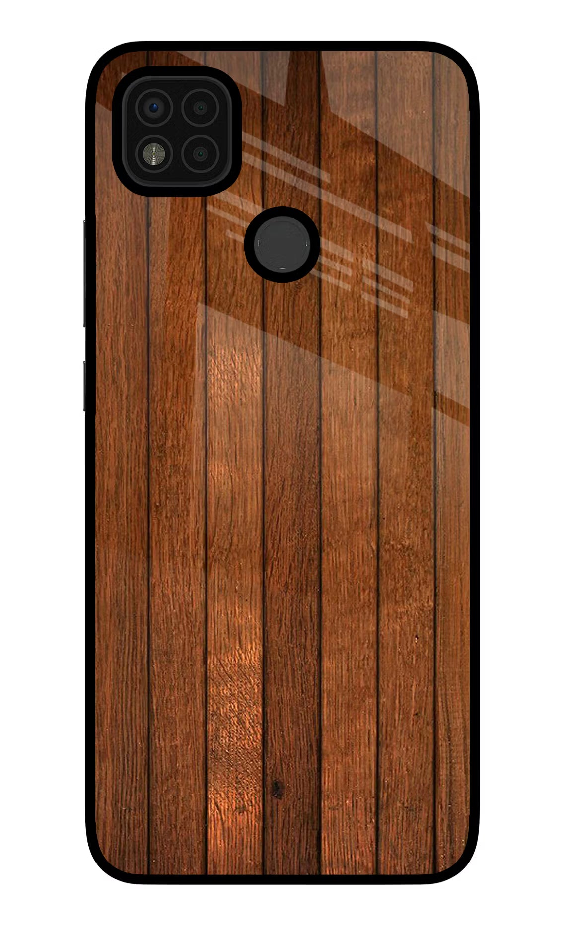 Wooden Artwork Bands Poco C31 Glass Case Back Cover by Casekaro
