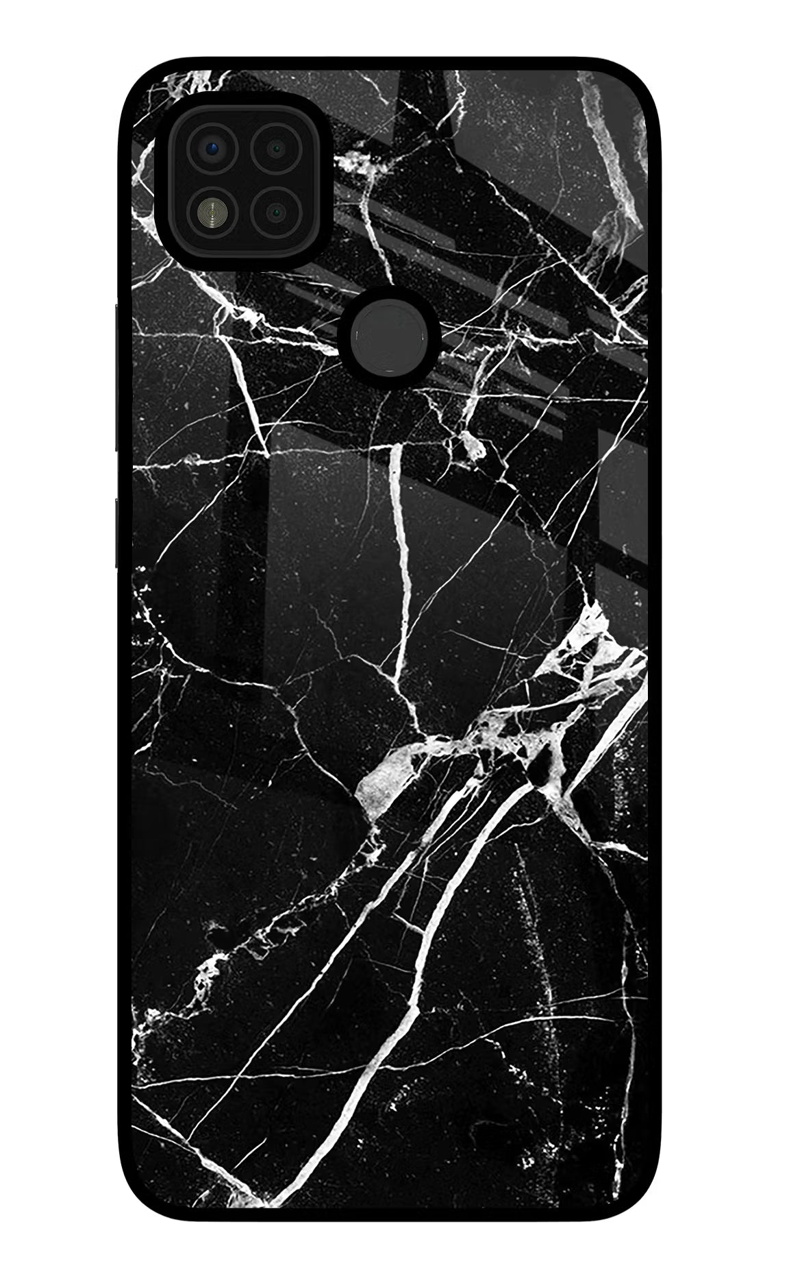 Black Marble Pattern Poco C31 Glass Case
