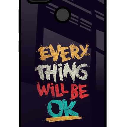 Everything Will Be Ok Poco C31 Glass Case Back Cover by Casekaro