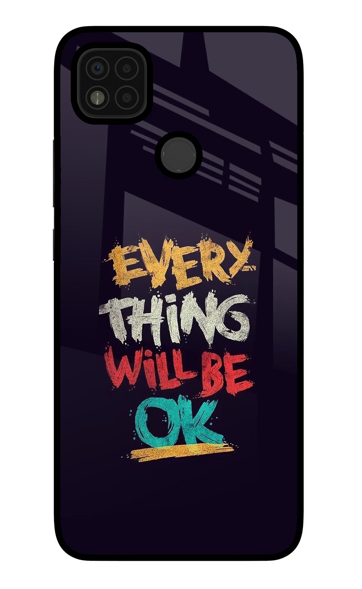 Everything Will Be Ok Poco C31 Glass Case Back Cover by Casekaro