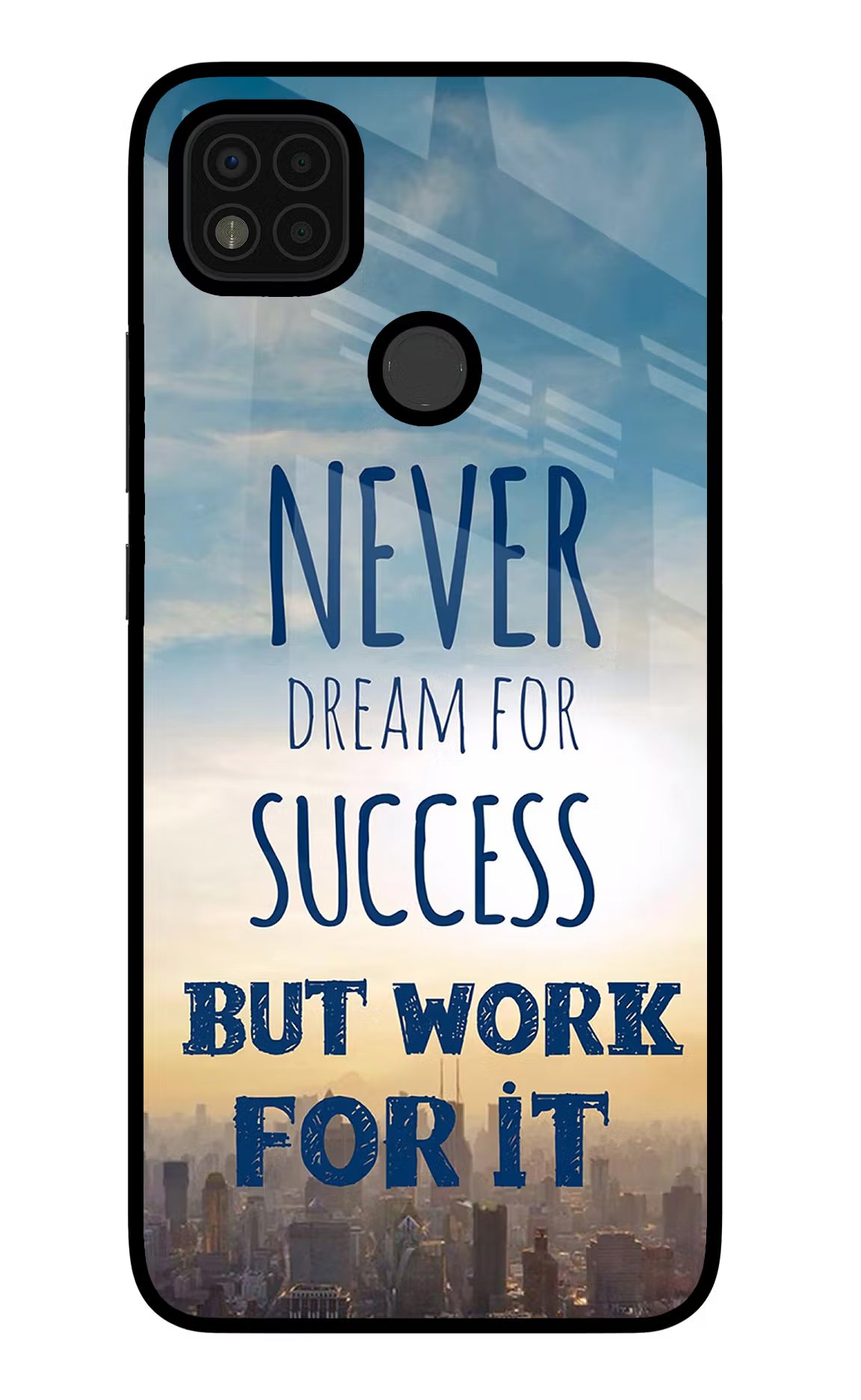 Never Dream For Success But Work For It Poco C31 Glass Case