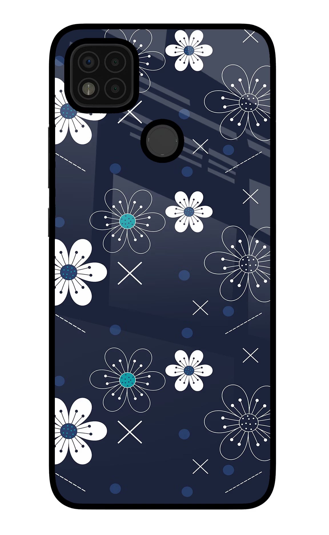 Flowers Poco C31 Glass Case Back Cover by Casekaro