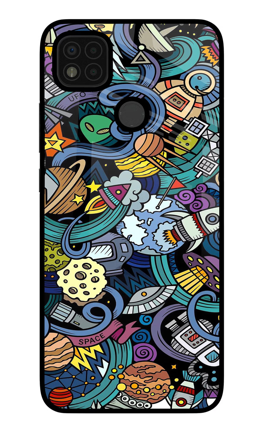 Space Abstract Poco C31 Back Cover, Glass case