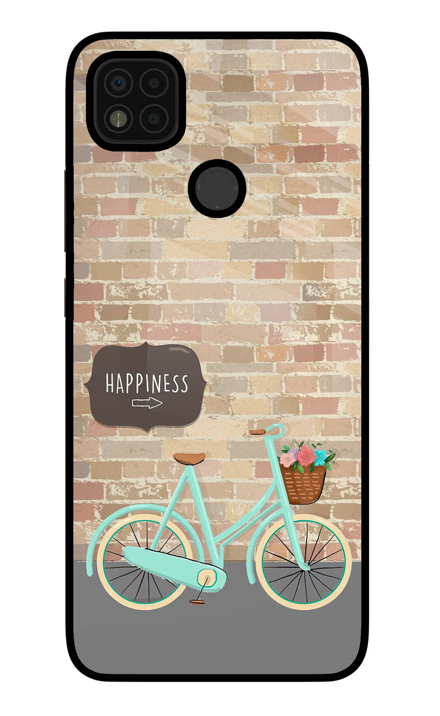 Happiness Artwork Poco C31 Back Cover, Glass case