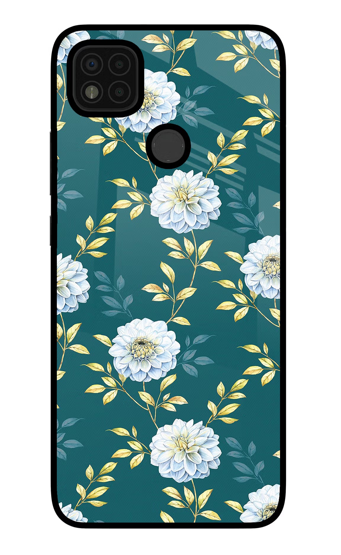 Flowers Poco C31 Glass Case Back Cover by Casekaro