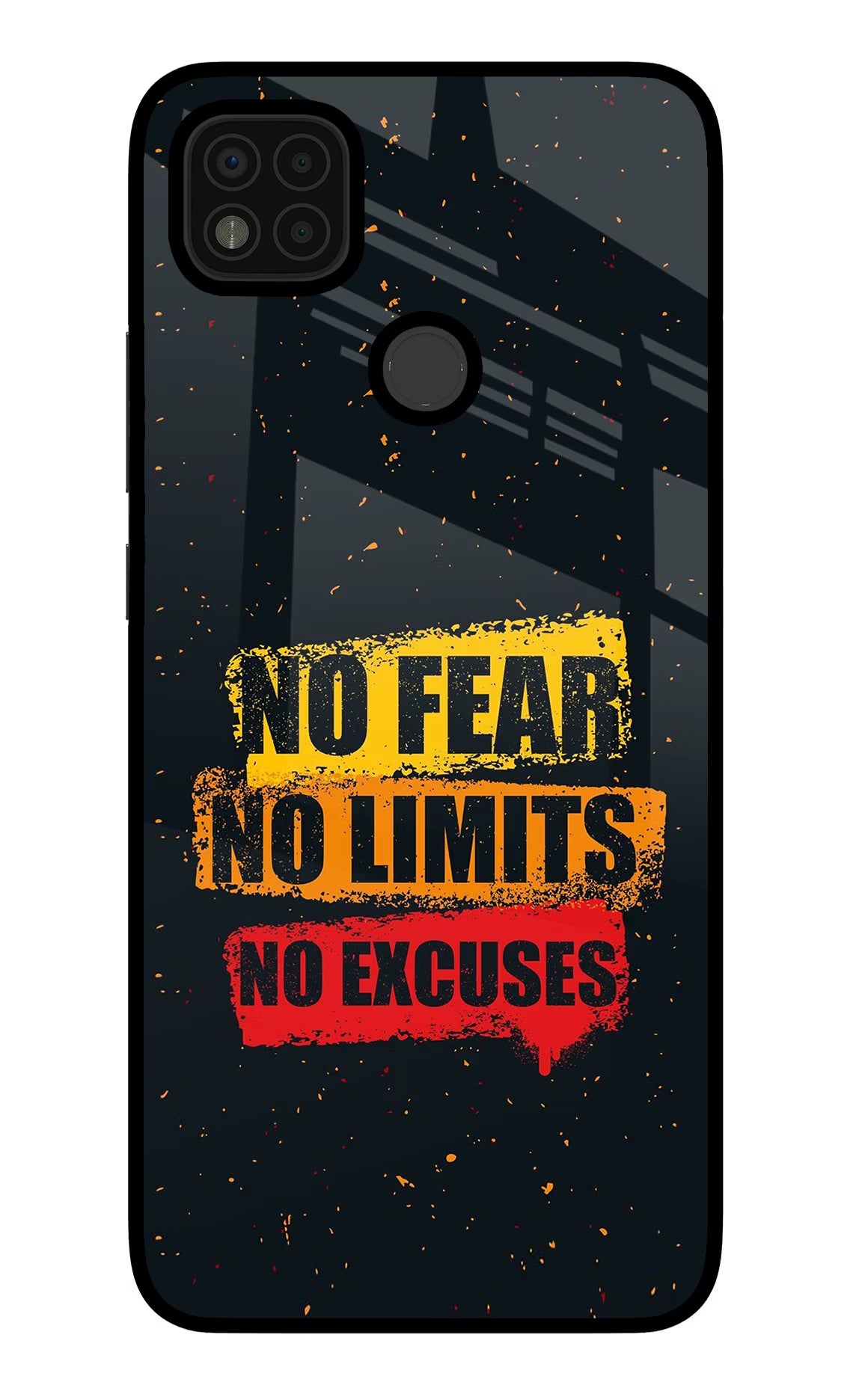 No Fear No Limits No Excuse Poco C31 Glass Case Back Cover by Casekaro