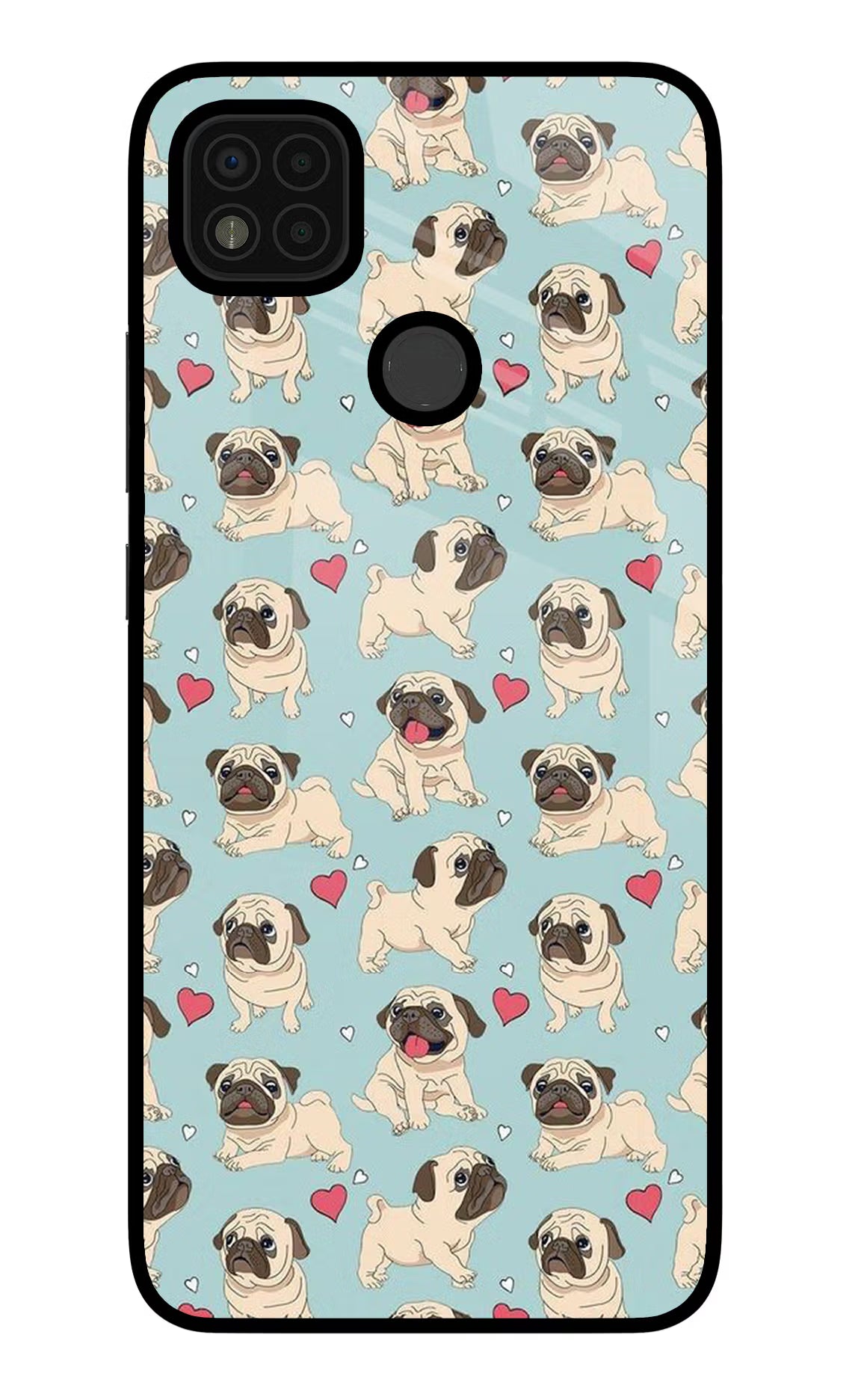 Pug Dog Poco C31 Glass Case Back Cover by Casekaro