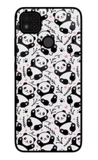 Cute Panda Poco C31 Glass Case Back Cover by Casekaro