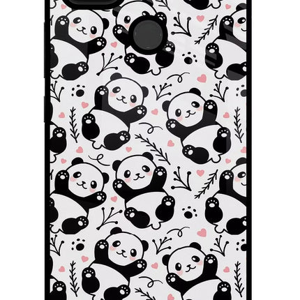 Cute Panda Poco C31 Glass Case
