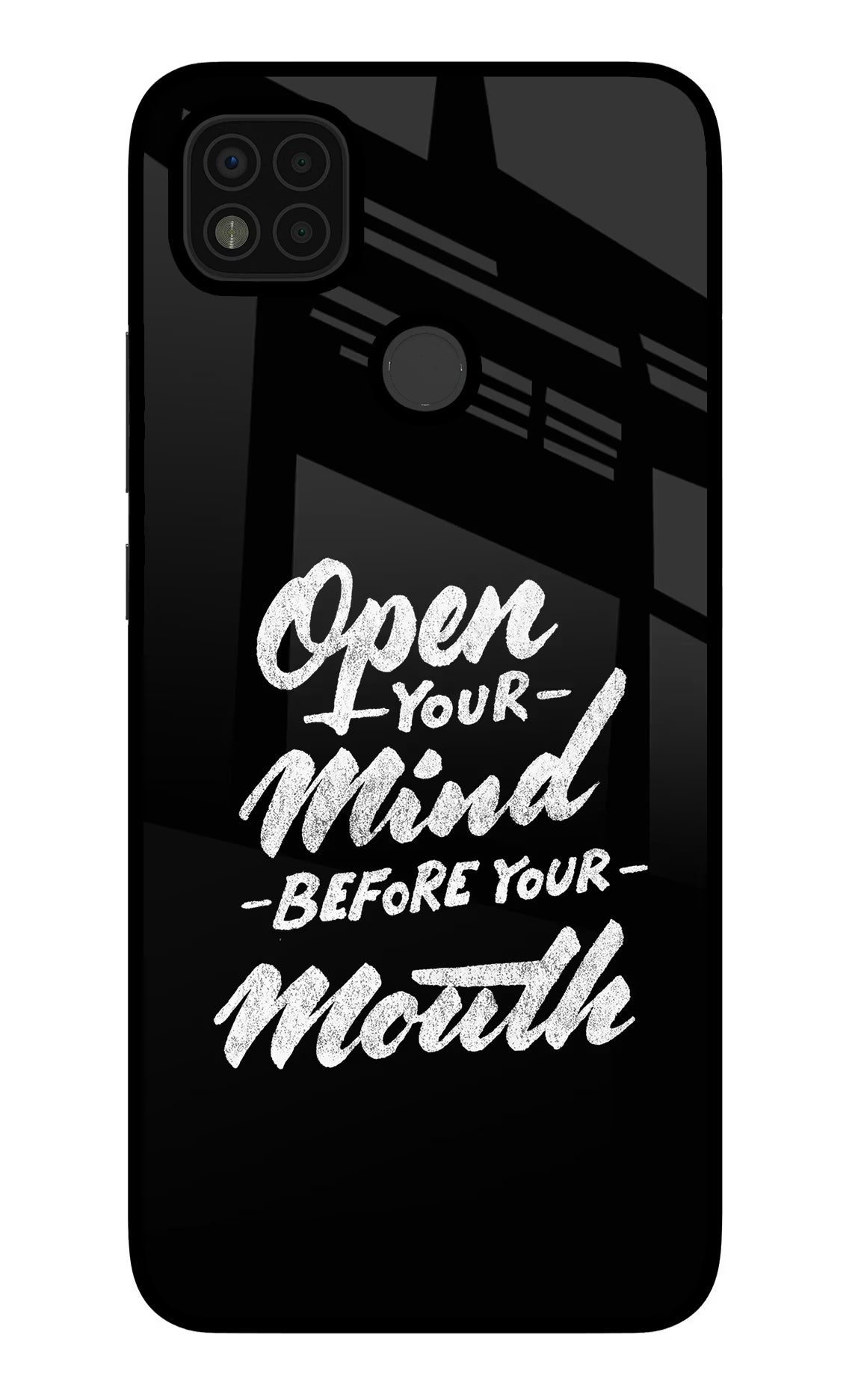 Open Your Mind Before Your Mouth Poco C31 Glass Case