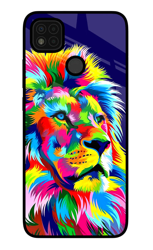 Vector Art Lion Poco C31 Glass Case