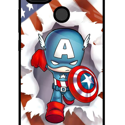 Captain America Poco C31 Glass Case