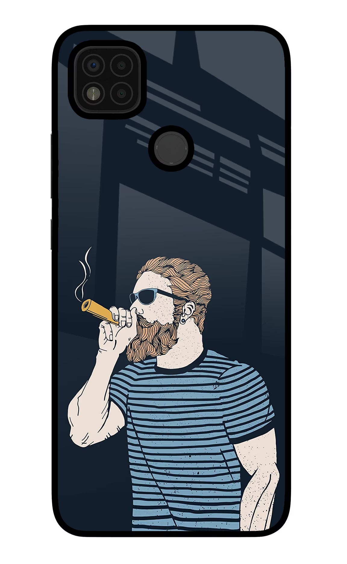 Smoking Poco C31 Glass Case Back Cover by Casekaro