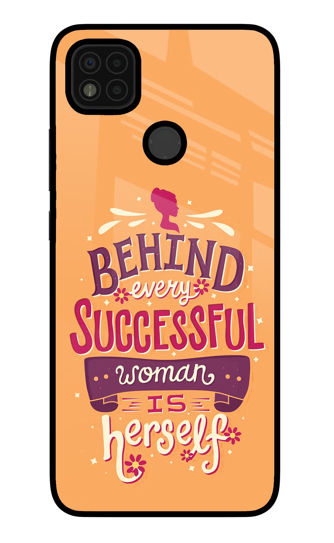 Behind Every Successful Woman There Is Herself Poco C31 Glass Case