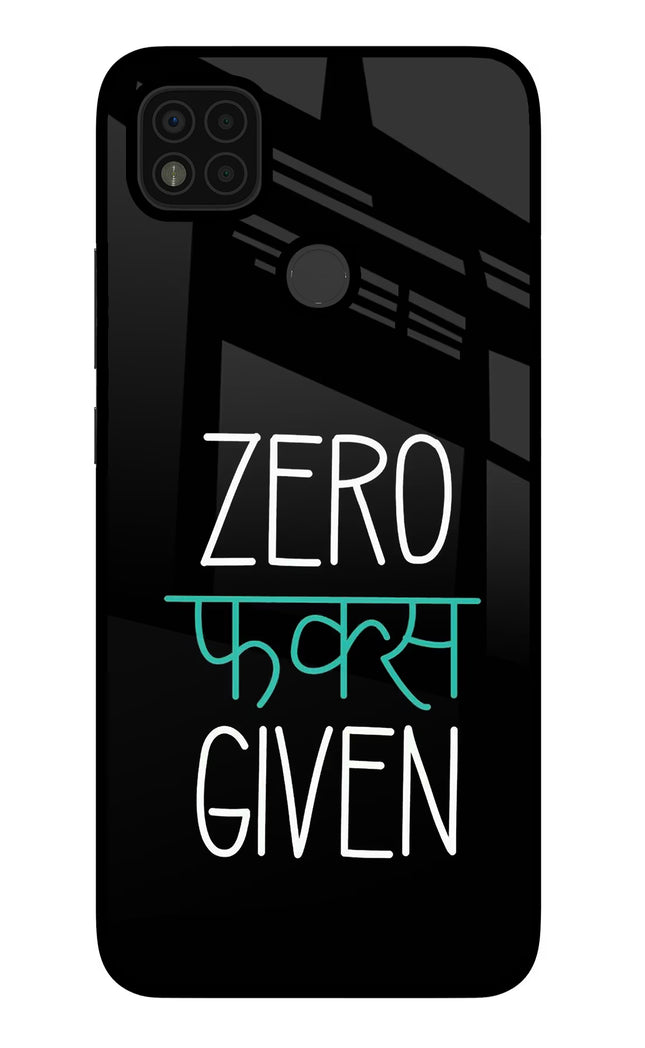Zero Fucks Given Poco C31 Glass Case