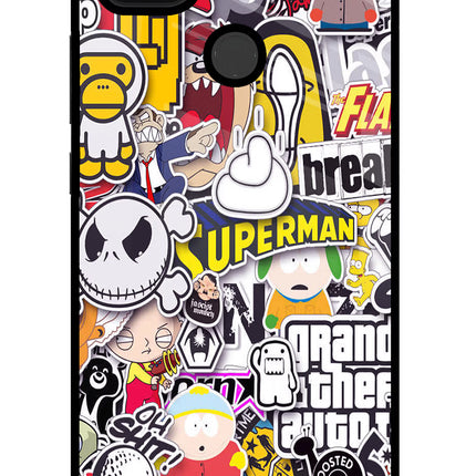 Sticker Bomb Poco C31 Glass Case