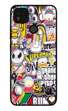 Sticker Bomb Poco C31 Glass Case