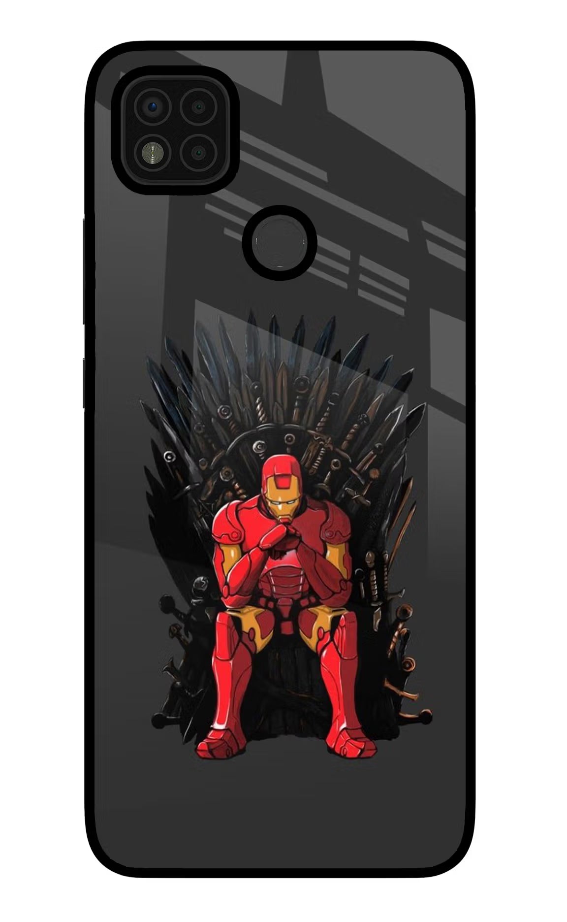 Ironman Throne Poco C31 Glass Case Back Cover by Casekaro