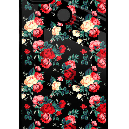 Rose Pattern Poco C31 Glass Case