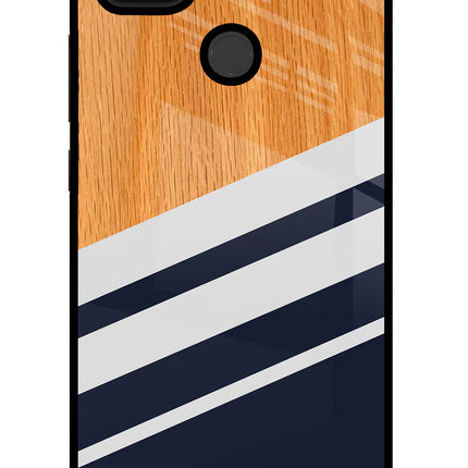 Blue and white wooden Poco C31 Glass Case