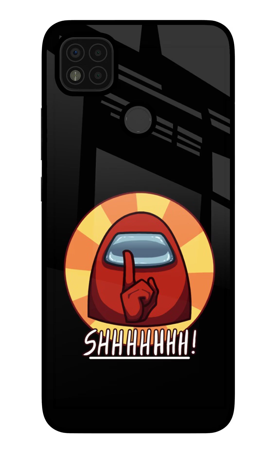 Among Us Shhh! Poco C31 Glass Case Back Cover by Casekaro
