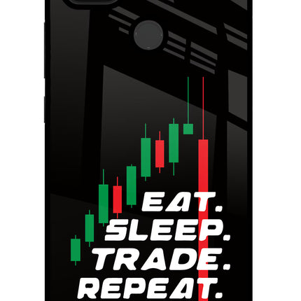 Eat Sleep Trade Repeat Poco C31 Glass Case
