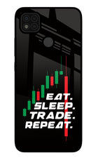Eat Sleep Trade Repeat Poco C31 Glass Case