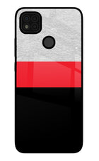Tri Color Pattern Poco C31 Glass Case Back Cover by Casekaro