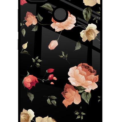 Flowers Poco C31 Glass Case Back Cover by Casekaro