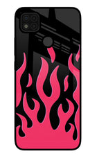 Fire Flames Poco C31 Glass Case Back Cover by Casekaro