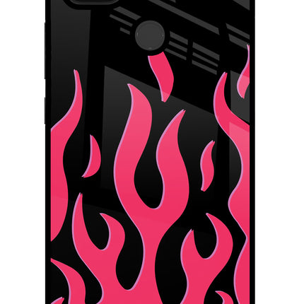 Fire Flames Poco C31 Glass Case