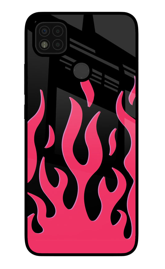 Fire Flames Poco C31 Glass Case
