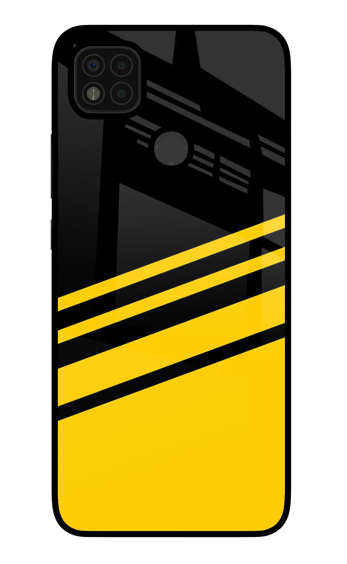 Yellow Shades Poco C31 Glass Case Back Cover by Casekaro