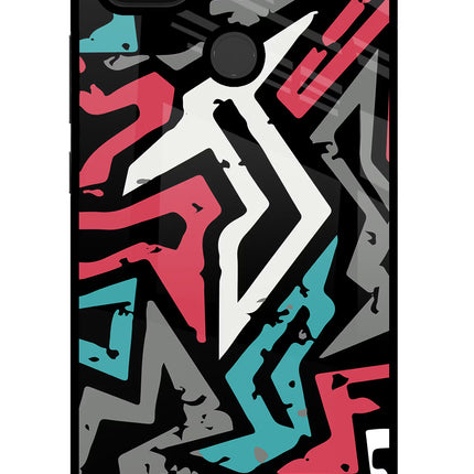 Geometric Graffiti Poco C31 Glass Case