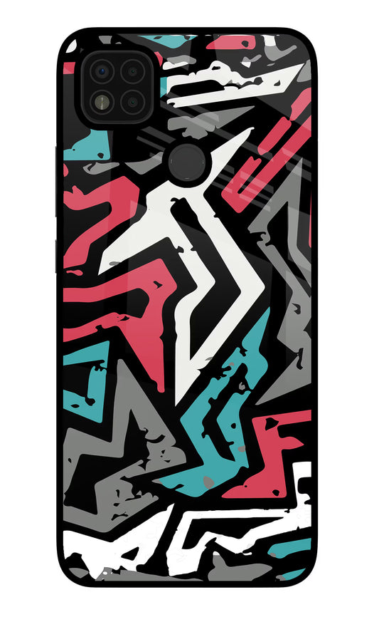 Geometric Graffiti Poco C31 Glass Case