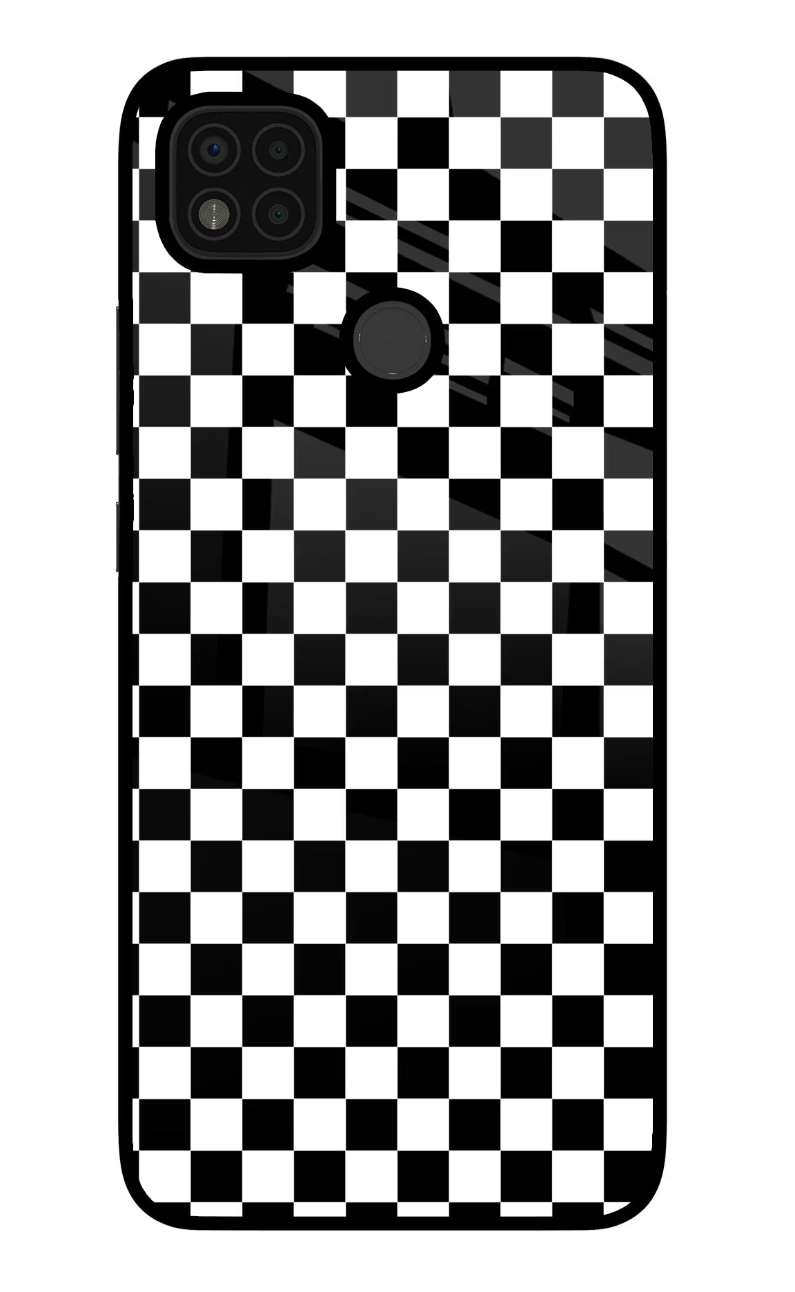 Chess Board Poco C31 Glass Case Back Cover by Casekaro
