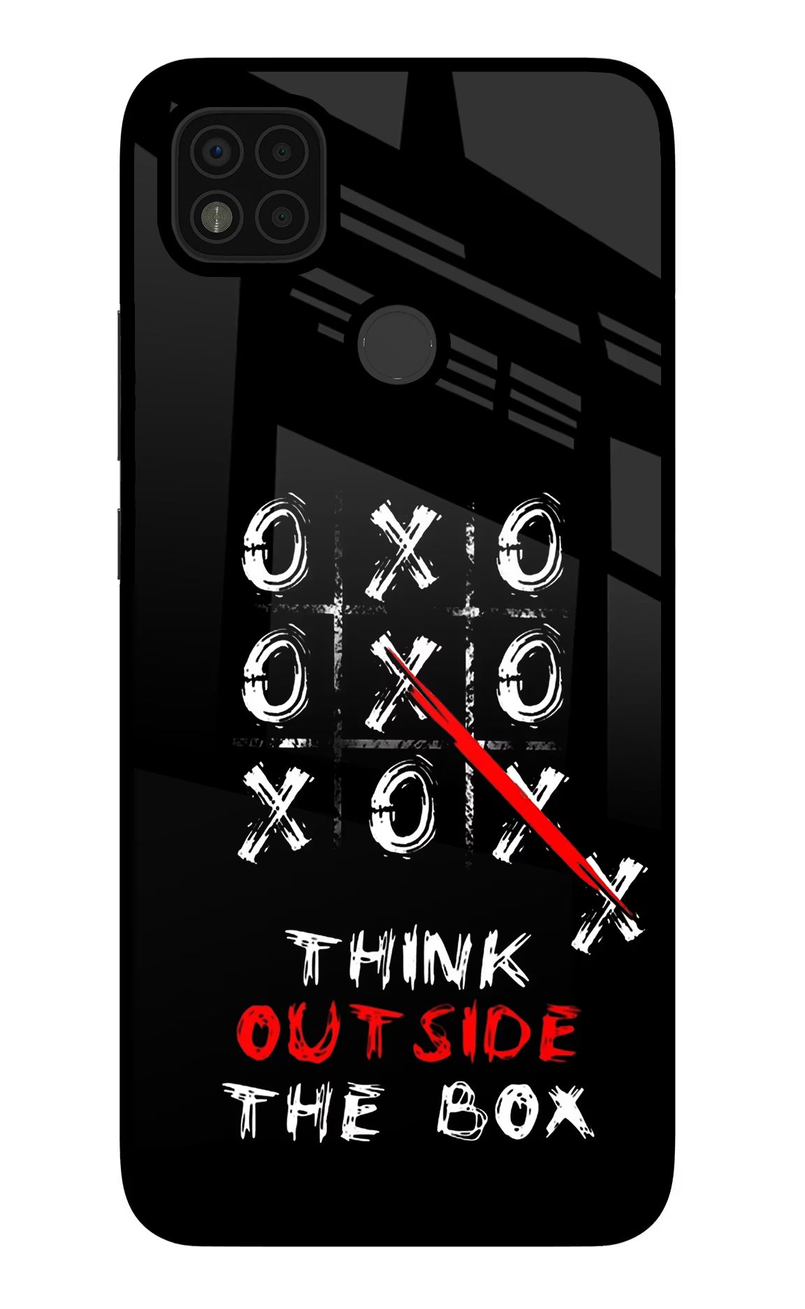 Think out of the BOX Poco C31 Glass Case Back Cover by Casekaro