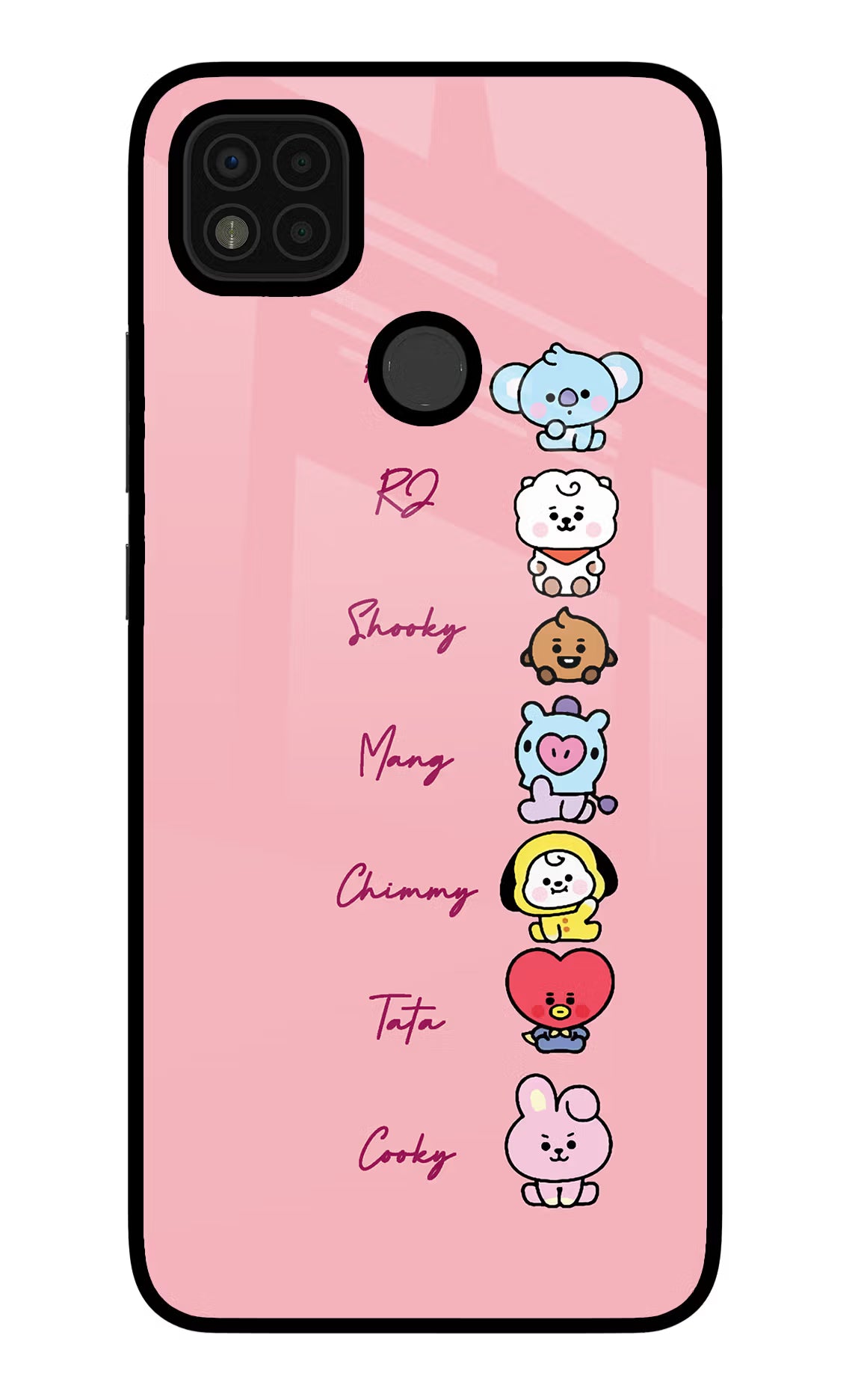 BTS names Poco C31 Glass Case Back Cover by Casekaro