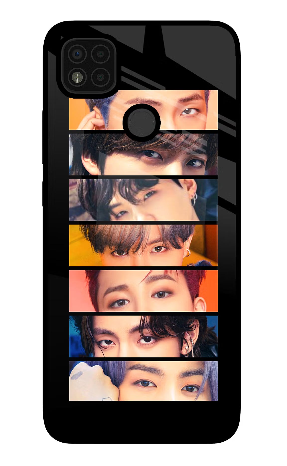 BTS Eyes Poco C31 Glass Case Back Cover by Casekaro